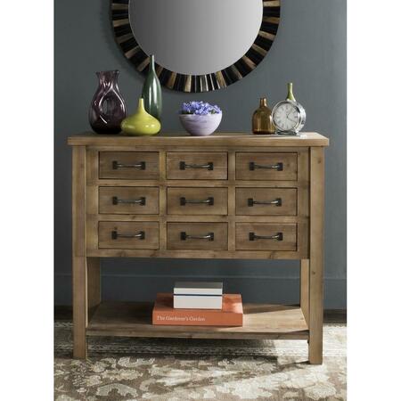 SAFAVIEH Mendie 9 Drawer Chest, Oak AMH1552A